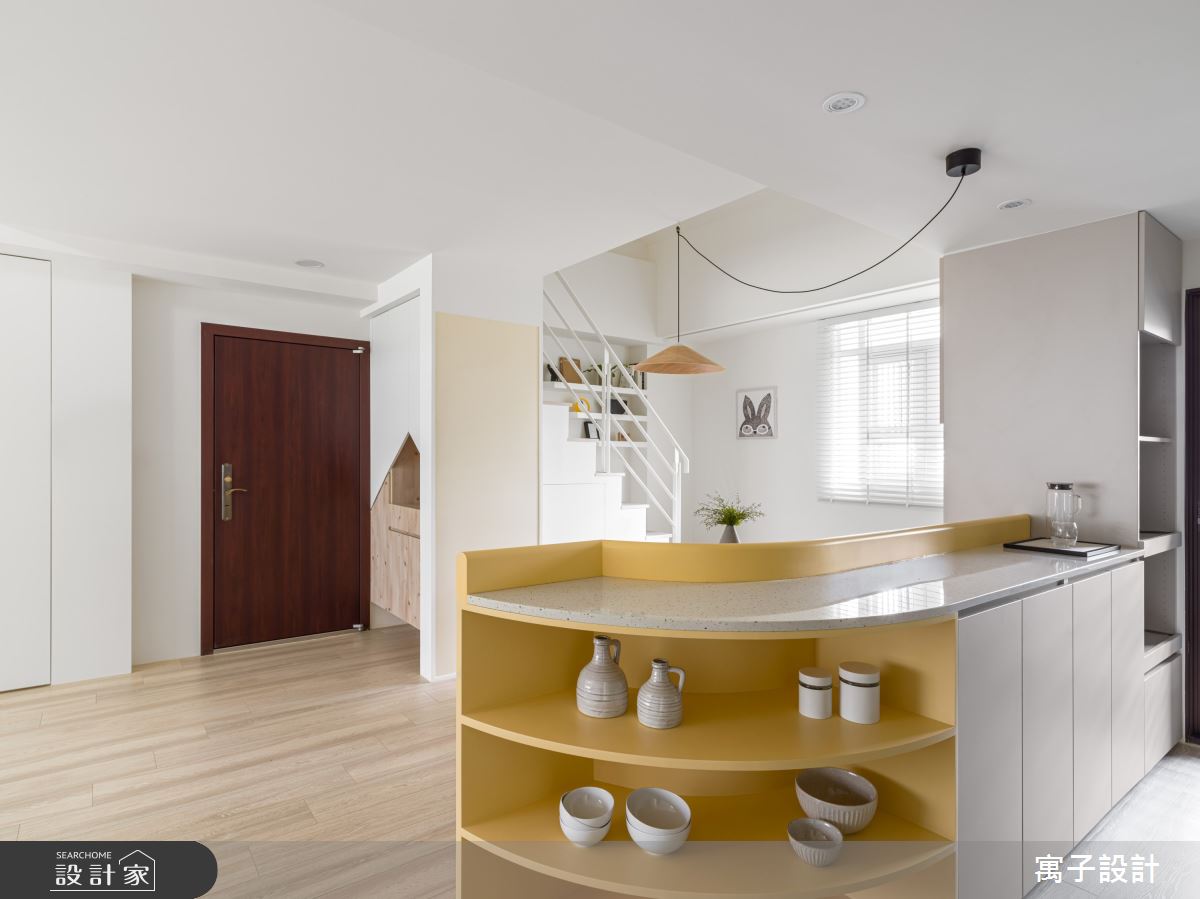 32坪老屋(16~30年)＿北歐風樓梯中島案例圖片＿寓子設計＿寓子_一抹奶油之10