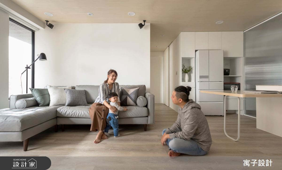 32坪新成屋(5年以下)＿北歐風客廳案例圖片＿寓子設計＿寓子_1+1=3之6