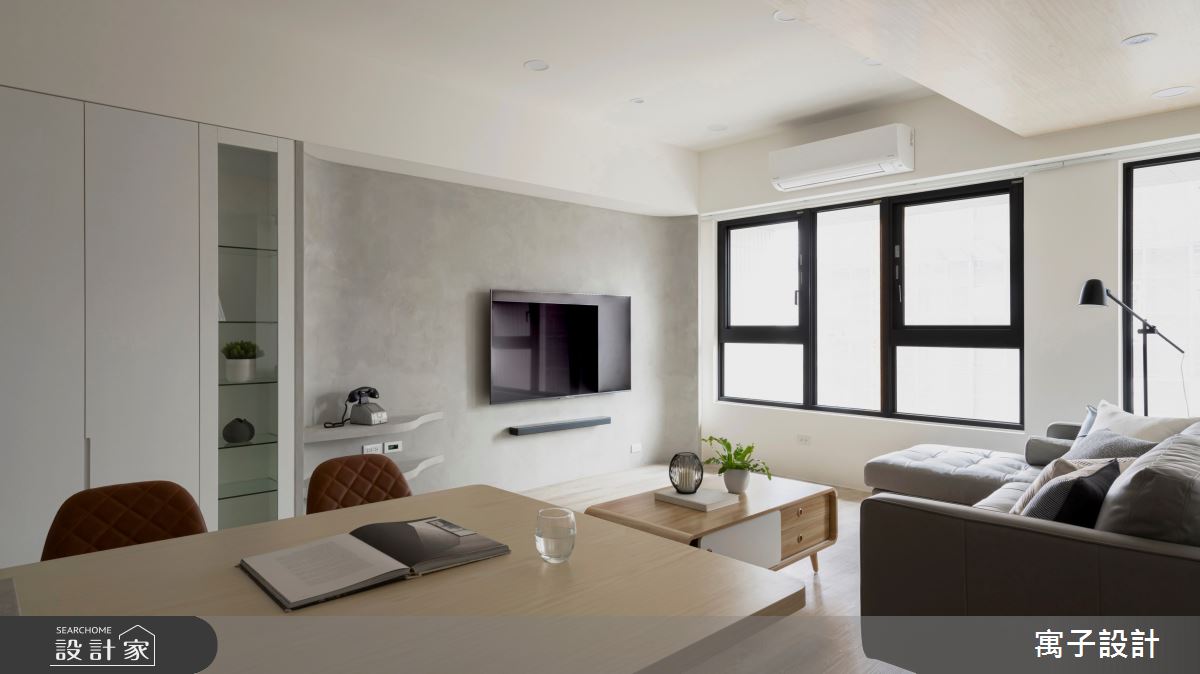 32坪新成屋(5年以下)＿北歐風客廳餐廳案例圖片＿寓子設計＿寓子_1+1=3之2
