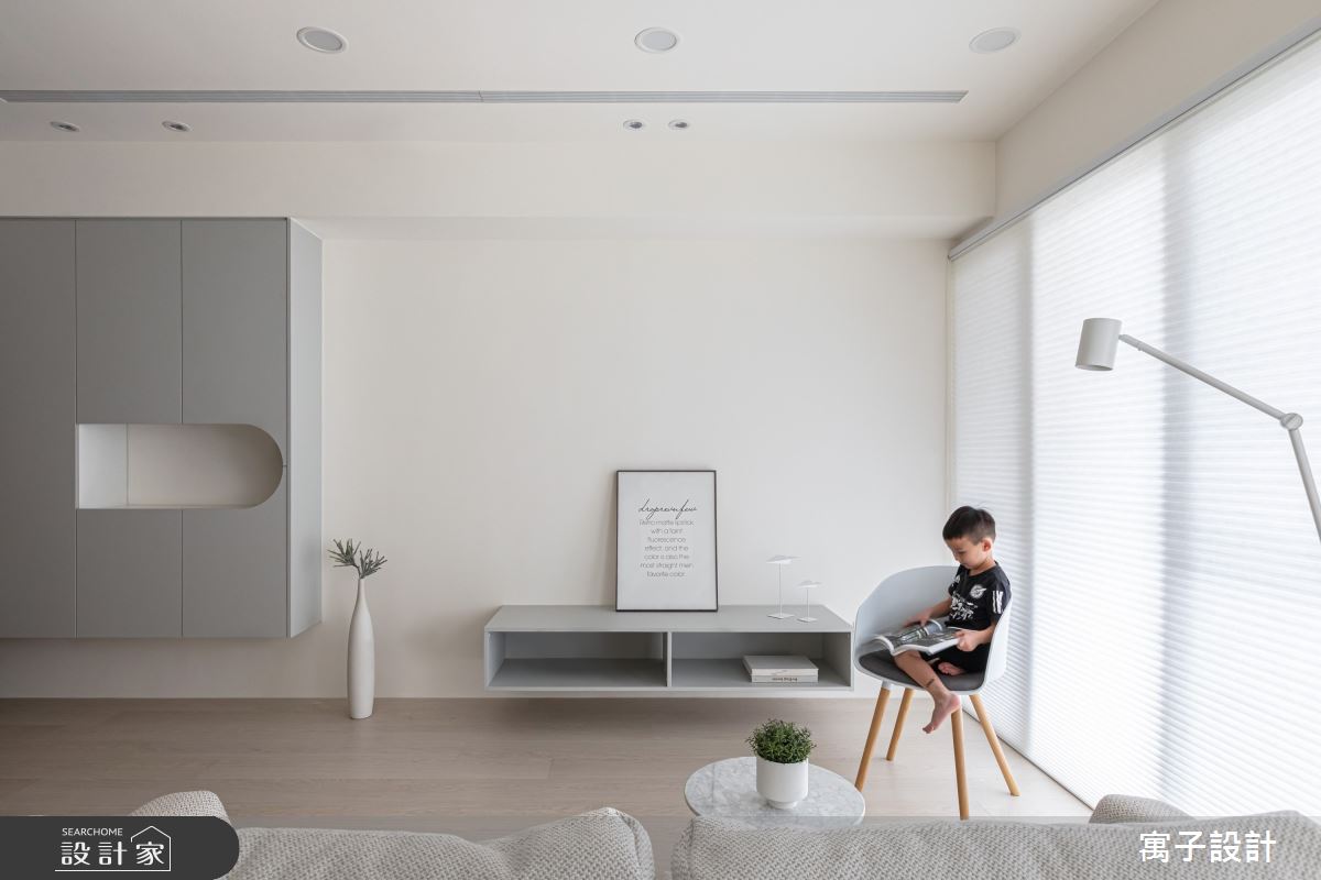 22坪新成屋(5年以下)＿北歐風客廳案例圖片＿寓子設計＿寓子_畫白之6