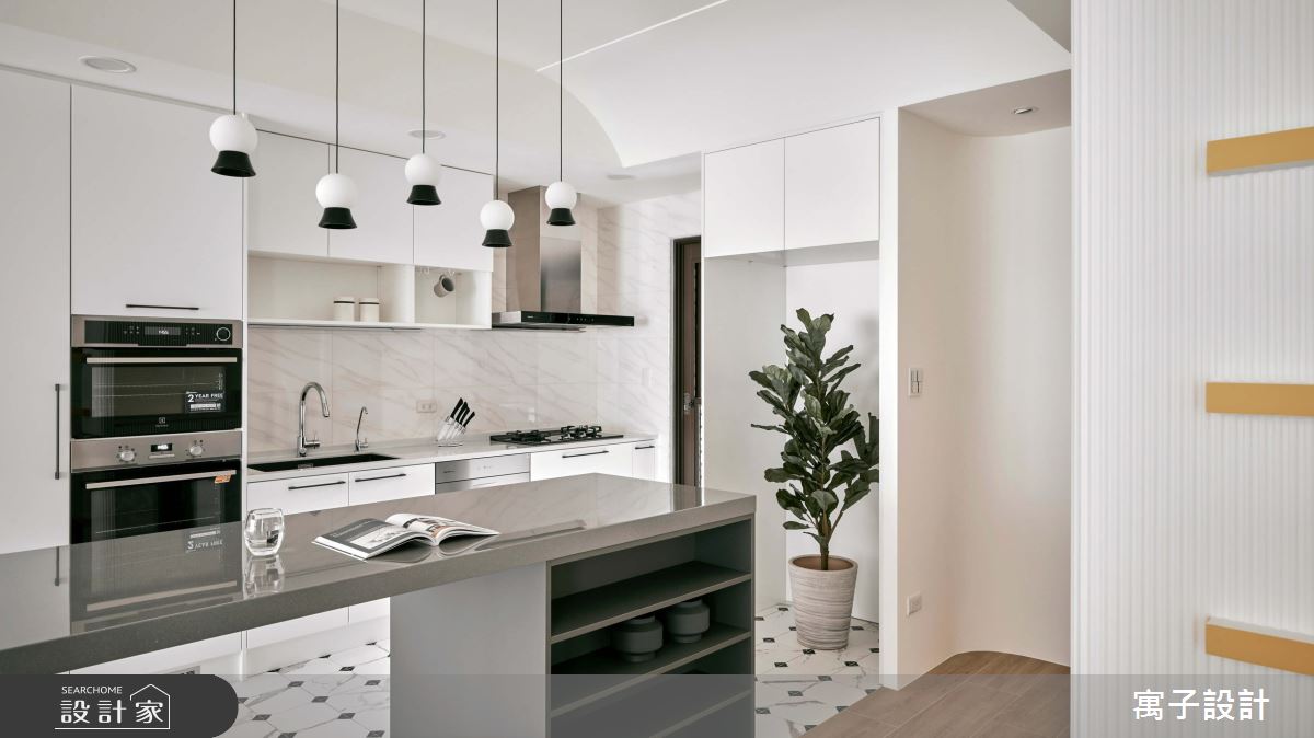 25坪新成屋(5年以下)＿北歐風廚房中島案例圖片＿寓子設計＿寓子_85㎡之13