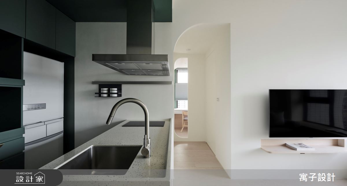 18坪新成屋(5年以下)＿北歐風廚房中島案例圖片＿寓子設計＿寓子_山旅之5