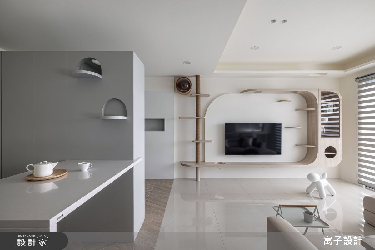 40坪新成屋(5年以下)＿北歐風客廳案例圖片＿寓子設計＿寓子_躲貓貓之2