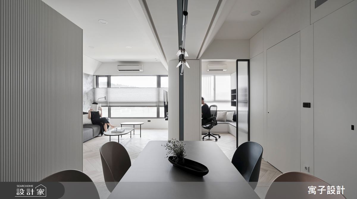 45坪老屋(16~30年)＿現代風客廳餐廳書房案例圖片＿寓子設計＿寓子_蘊·雲染之7