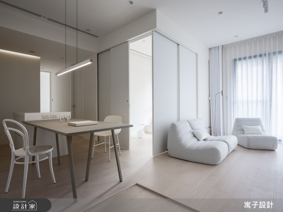 20坪新成屋(5年以下)＿北歐風客廳餐廳臥榻多功能室案例圖片＿寓子設計＿寓子_W House之2