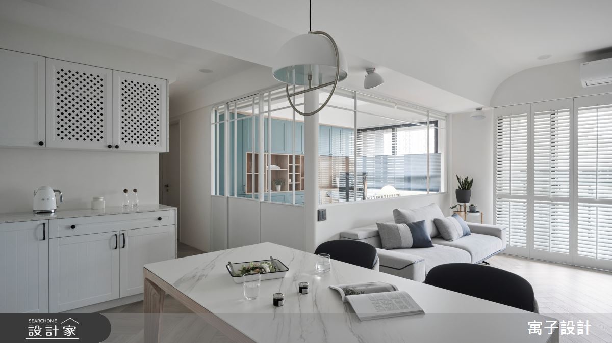 35坪新成屋(5年以下)＿北歐風客廳餐廳廚房書房工作區案例圖片＿寓子設計＿寓子_初見之2