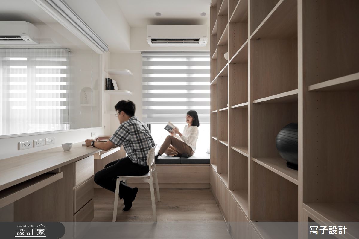 30坪新成屋(5年以下)＿北歐風書房工作區臥榻案例圖片＿寓子設計＿寓子_伴隨之11