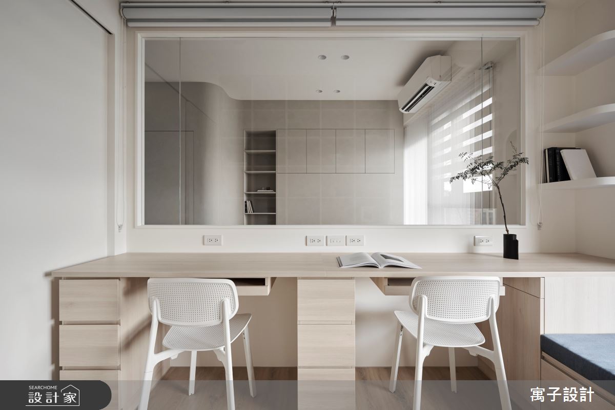 30坪新成屋(5年以下)＿北歐風客廳書房工作區臥榻案例圖片＿寓子設計＿寓子_伴隨之6