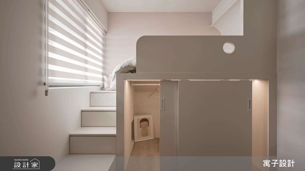 22坪新成屋(5年以下)＿北歐風臥室更衣間樓梯案例圖片＿寓子設計＿寓子_允允溫室之17