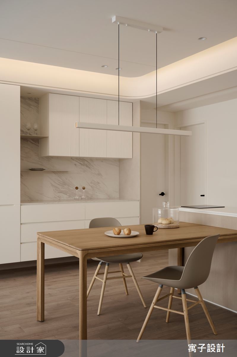 36坪新成屋(5年以下)＿北歐風餐廳中島案例圖片＿寓子設計＿寓子_敍敍之9