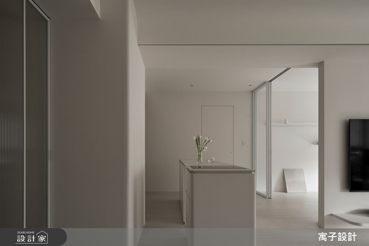 25坪新成屋(5年以下)＿北歐風吧檯中島案例圖片＿寓子設計＿寓子_粹白之2