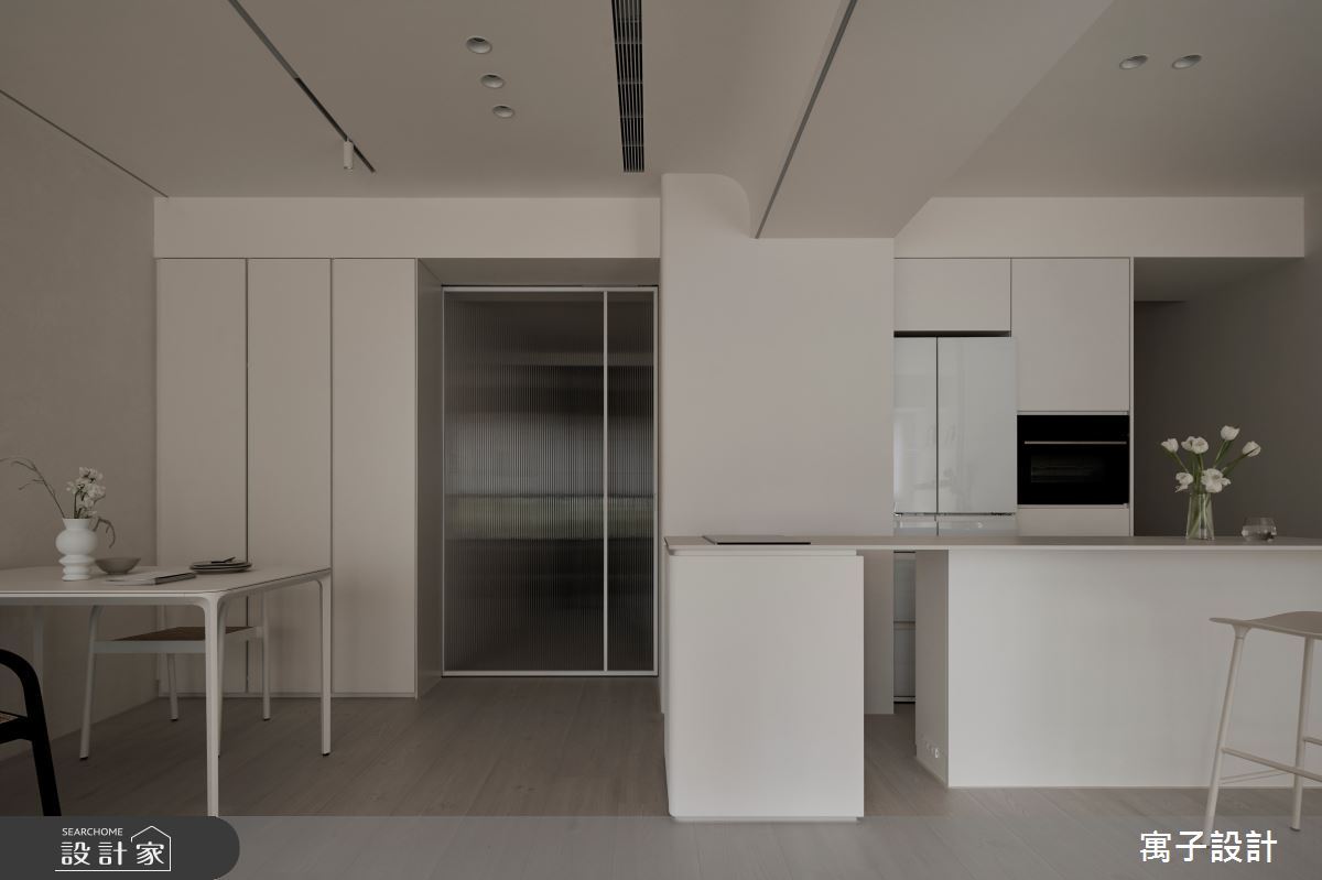 25坪新成屋(5年以下)＿北歐風餐廳吧檯中島案例圖片＿寓子設計＿寓子_粹白之5