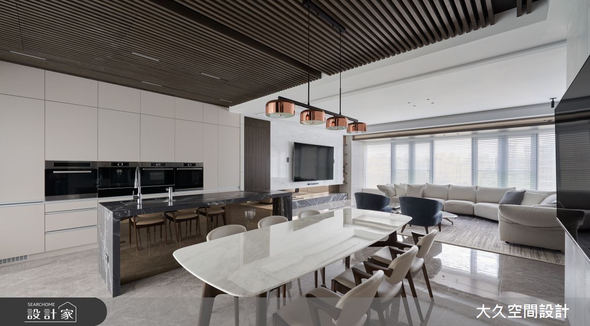 70坪新成屋(5年以下)＿飯店風客廳餐廳廚房中島案例圖片＿大久空間設計有限公司＿大久_32之17