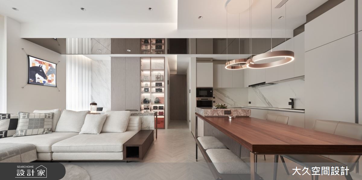 22坪新成屋(5年以下)＿飯店風客廳餐廳中島案例圖片＿大久空間設計有限公司＿大久_34之4