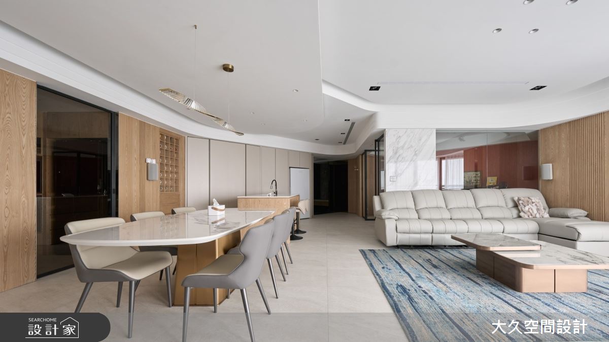 69坪新成屋(5年以下)＿飯店風客廳餐廳中島案例圖片＿大久空間設計有限公司＿大久_35之4