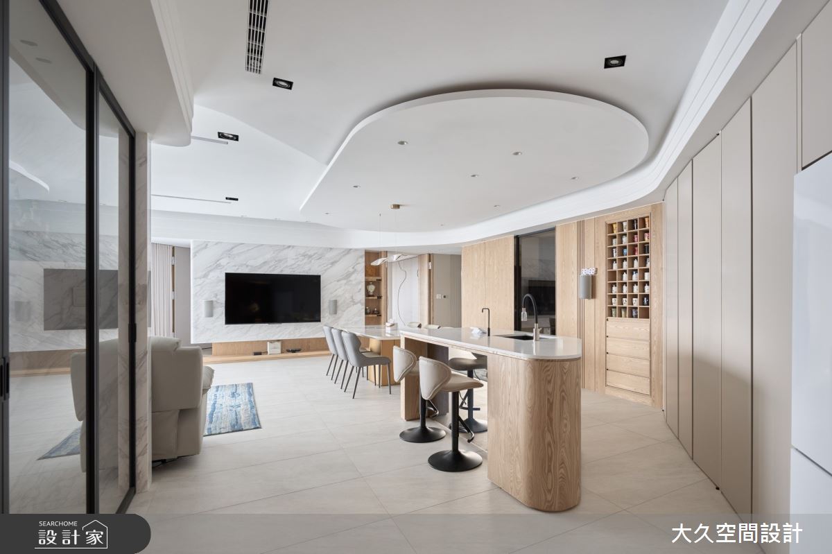 69坪新成屋(5年以下)＿飯店風餐廳中島案例圖片＿大久空間設計有限公司＿大久_35之10