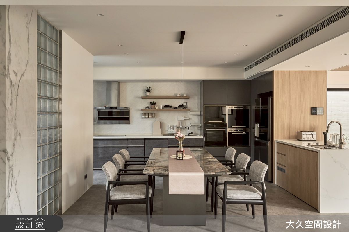 150坪毛胚屋＿親子飯店風餐廳廚房中島案例圖片＿大久空間設計有限公司＿大久_37之22