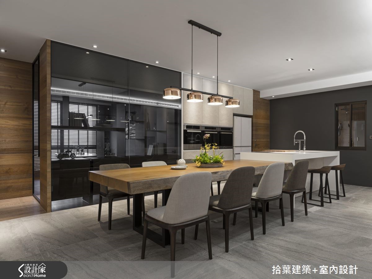 60坪新成屋(5年以下)＿現代風餐廳廚房吧檯案例圖片＿拾葉建築+室內設計＿拾葉_20之12