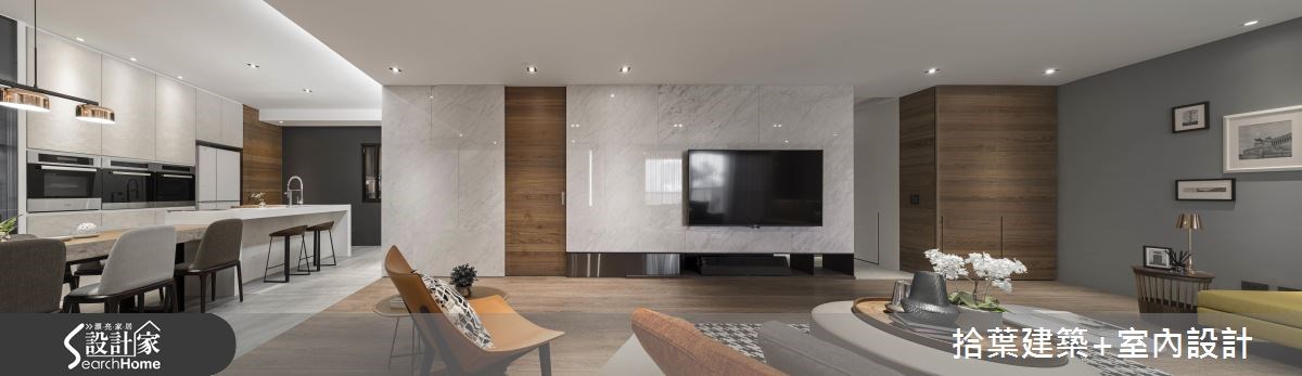 60坪新成屋(5年以下)＿現代風客廳餐廳吧檯案例圖片＿拾葉建築+室內設計＿拾葉_20之2