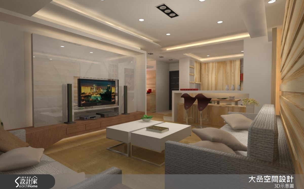 30坪新成屋(5年以下)＿北歐風客廳吧檯案例圖片＿大嵒空間設計＿大嵒_04之3