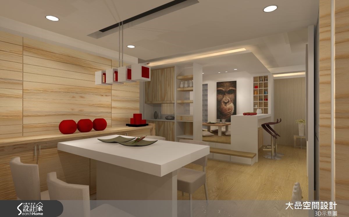 30坪新成屋(5年以下)＿北歐風餐廳吧檯和室案例圖片＿大嵒空間設計＿大嵒_04之7