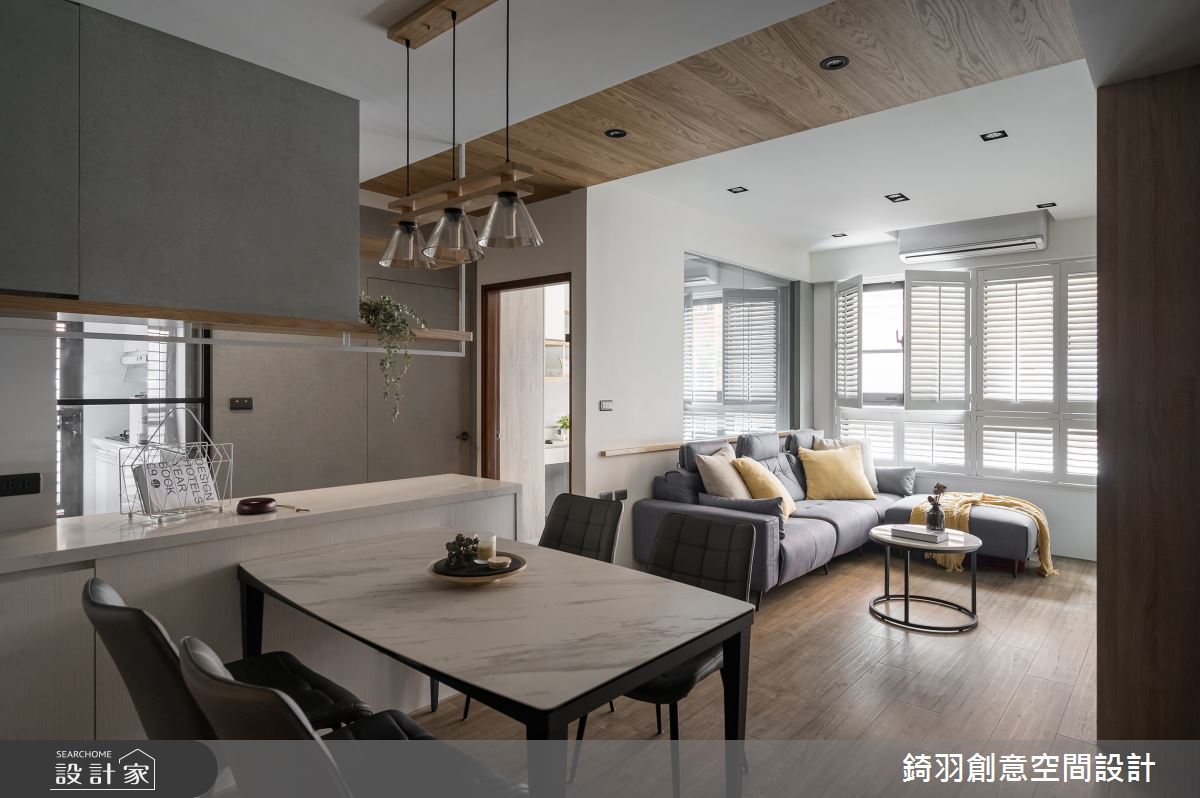 20坪新成屋(5年以下)＿現代風客廳餐廳中島案例圖片＿錡羽創意空間設計＿錡羽_46之1