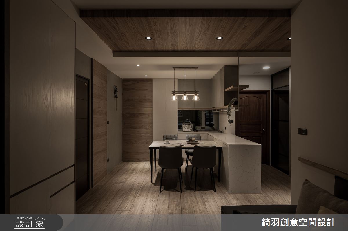 20坪新成屋(5年以下)＿現代風玄關客廳餐廳中島案例圖片＿錡羽創意空間設計＿錡羽_46之16