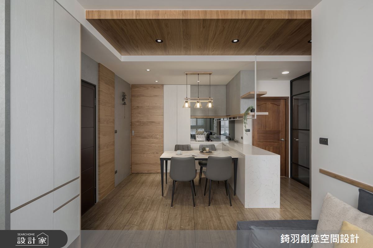 20坪新成屋(5年以下)＿現代風玄關客廳餐廳中島案例圖片＿錡羽創意空間設計＿錡羽_46之17