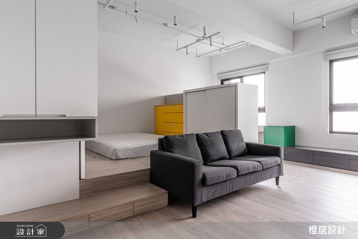 16坪新成屋(5年以下)＿現代風客廳臥室臥榻案例圖片＿橙居空間設計有限公司＿橙居_16之11