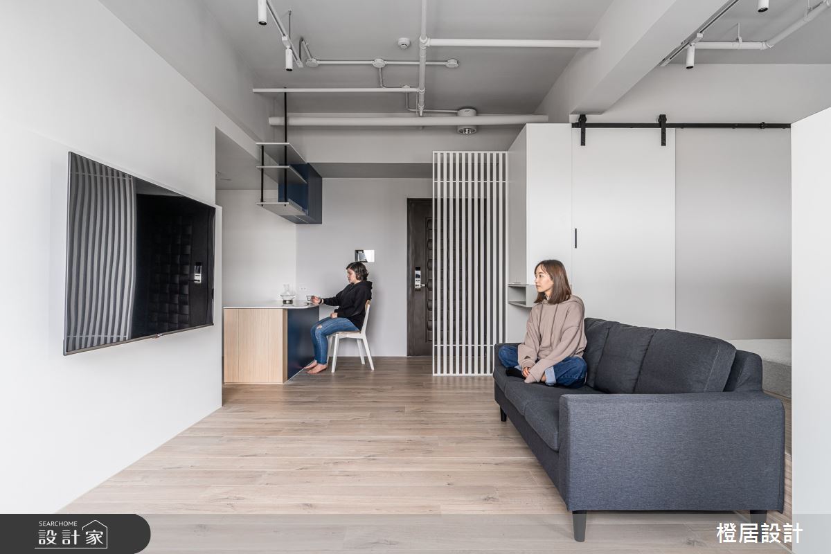 16坪新成屋(5年以下)＿現代風玄關客廳案例圖片＿橙居空間設計有限公司＿橙居_16之9