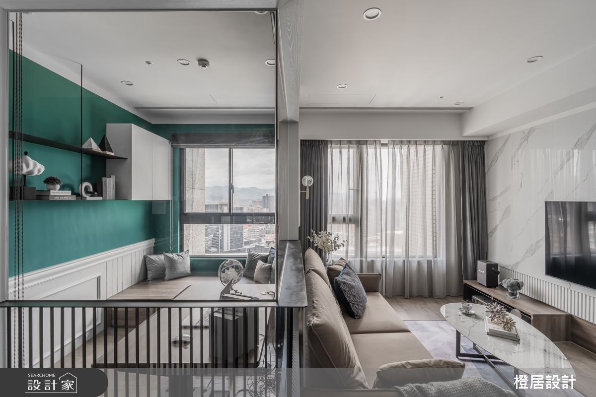 18坪新成屋(5年以下)＿混搭風客廳書房工作區臥榻案例圖片＿橙居空間設計有限公司＿橙居_30之15
