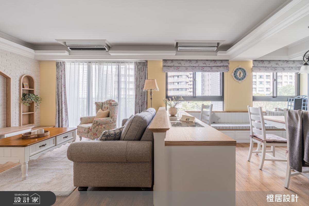 32坪新成屋(5年以下)＿鄉村風客廳工作區臥榻案例圖片＿橙居空間設計有限公司＿橙居_35之6
