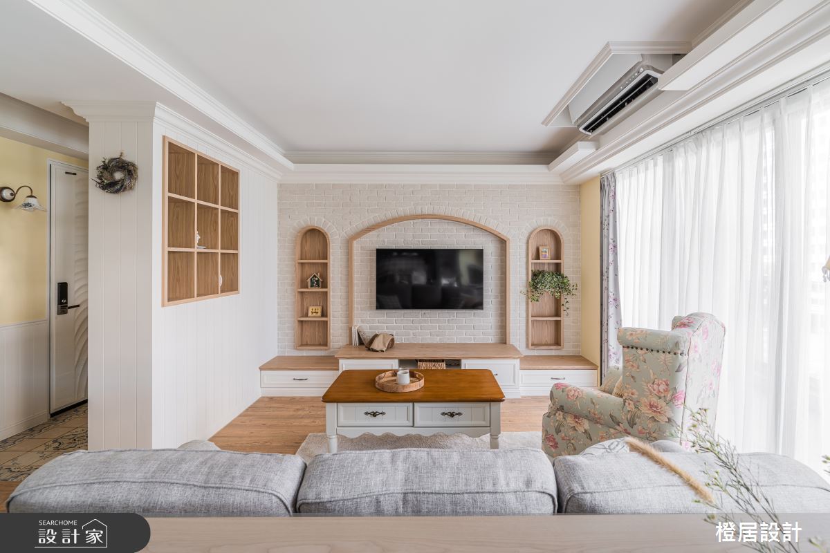 32坪新成屋(5年以下)＿鄉村風玄關客廳案例圖片＿橙居空間設計有限公司＿橙居_35之8