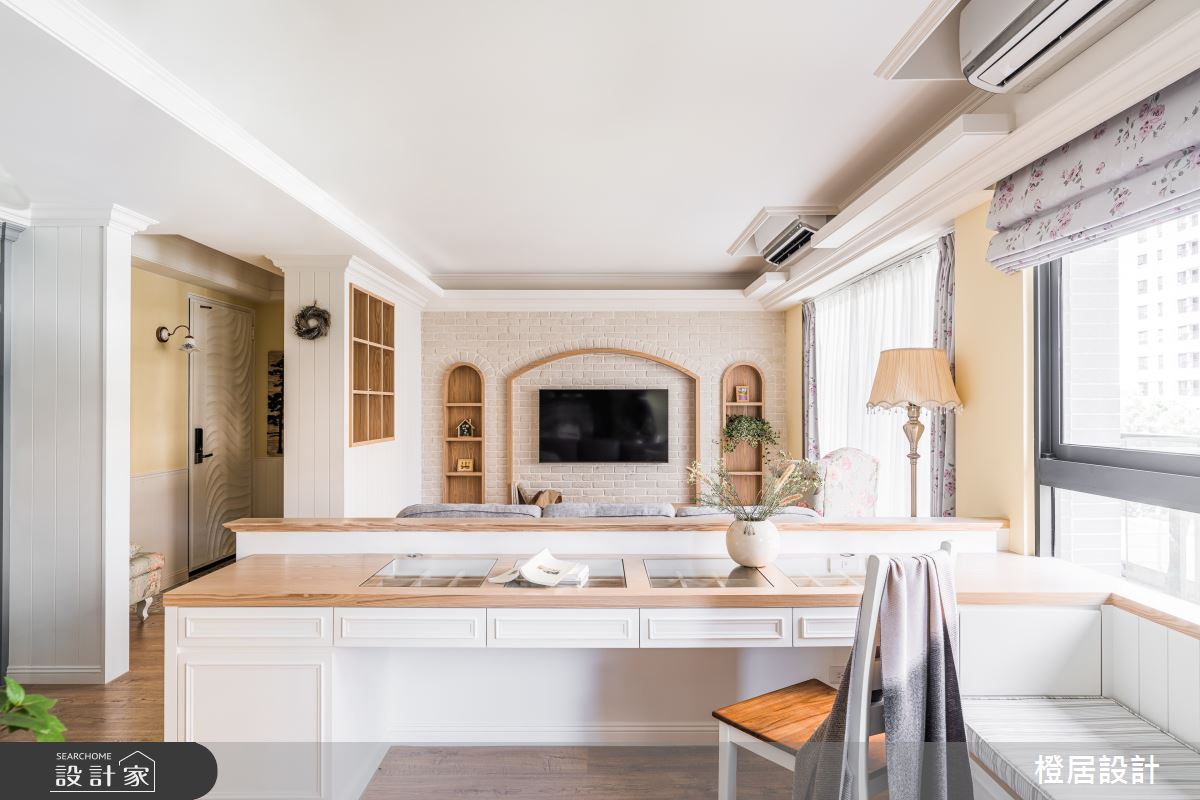 32坪新成屋(5年以下)＿鄉村風玄關客廳工作區臥榻案例圖片＿橙居空間設計有限公司＿橙居_35之9