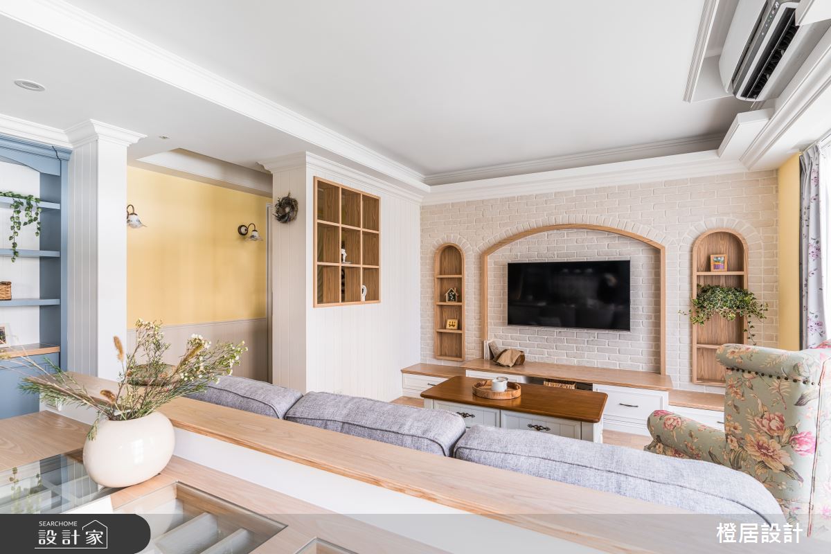 32坪新成屋(5年以下)＿鄉村風玄關客廳案例圖片＿橙居空間設計有限公司＿橙居_35之20