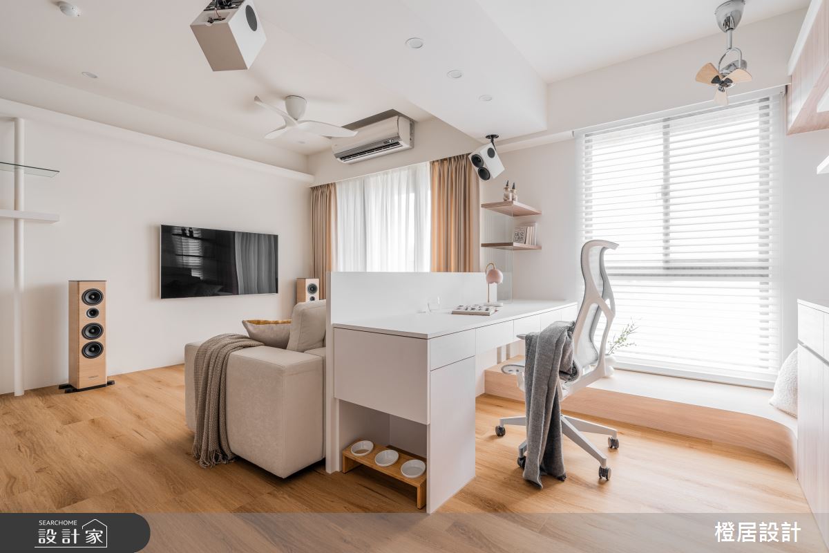 27坪新成屋(5年以下)＿北歐風客廳書房工作區臥榻案例圖片＿橙居空間設計有限公司＿橙居_38之3892