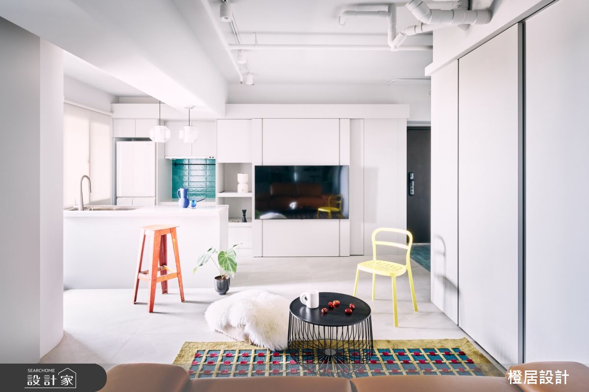 19坪預售屋＿混搭風客廳廚房吧檯中島案例圖片＿橙居空間設計有限公司＿橙居_41之9