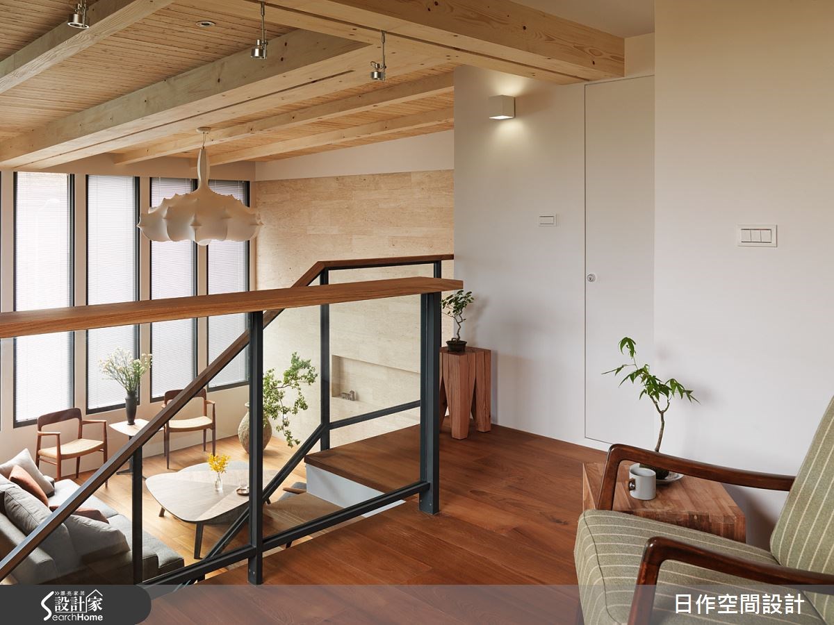 80坪老屋(16~30年)＿混搭風客廳樓梯案例圖片＿日作空間設計有限公司＿日作_04之10