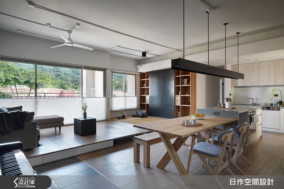 32坪中古屋(5~15年)＿簡約風客廳餐廳書房臥榻案例圖片＿日作空間設計有限公司＿日作_12之11