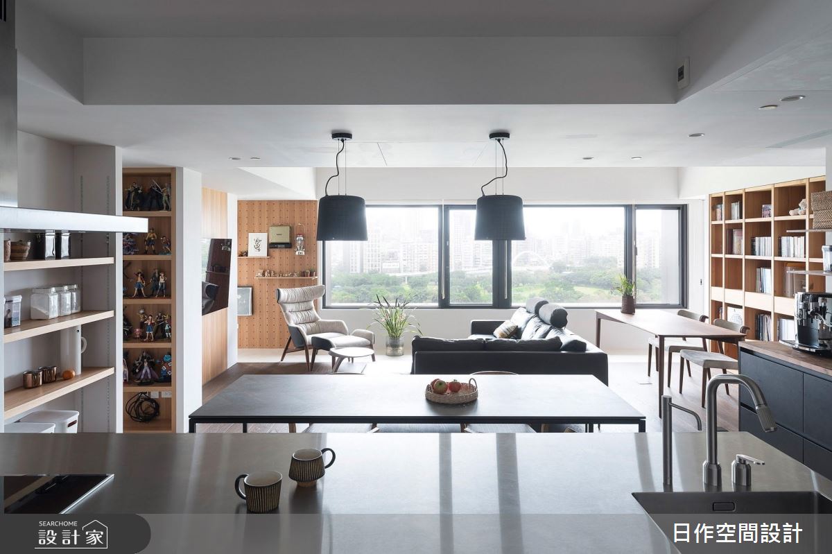 42坪新成屋(5年以下)＿簡約風客廳餐廳中島案例圖片＿日作空間設計有限公司＿日作_37之9