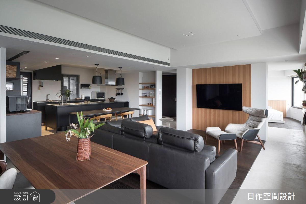 42坪新成屋(5年以下)＿簡約風客廳餐廳中島案例圖片＿日作空間設計有限公司＿日作_37之11