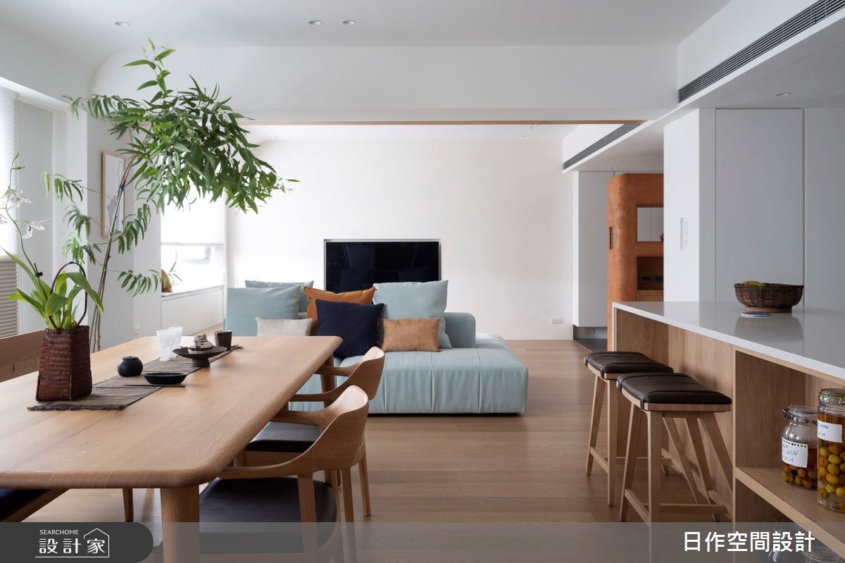 50坪老屋(16~30年)＿日式無印風客廳餐廳中島案例圖片＿日作空間設計有限公司＿日作_48之20