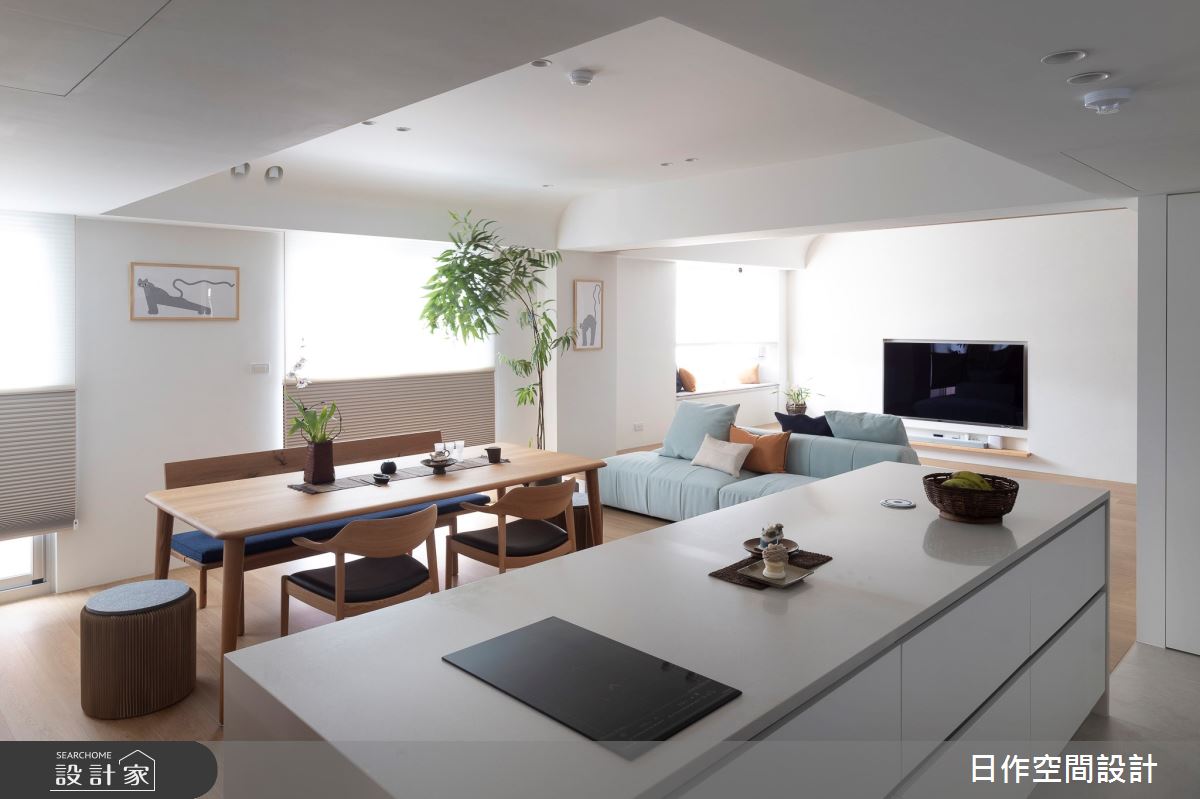 50坪老屋(16~30年)＿日式無印風客廳餐廳中島案例圖片＿日作空間設計有限公司＿日作_48之21