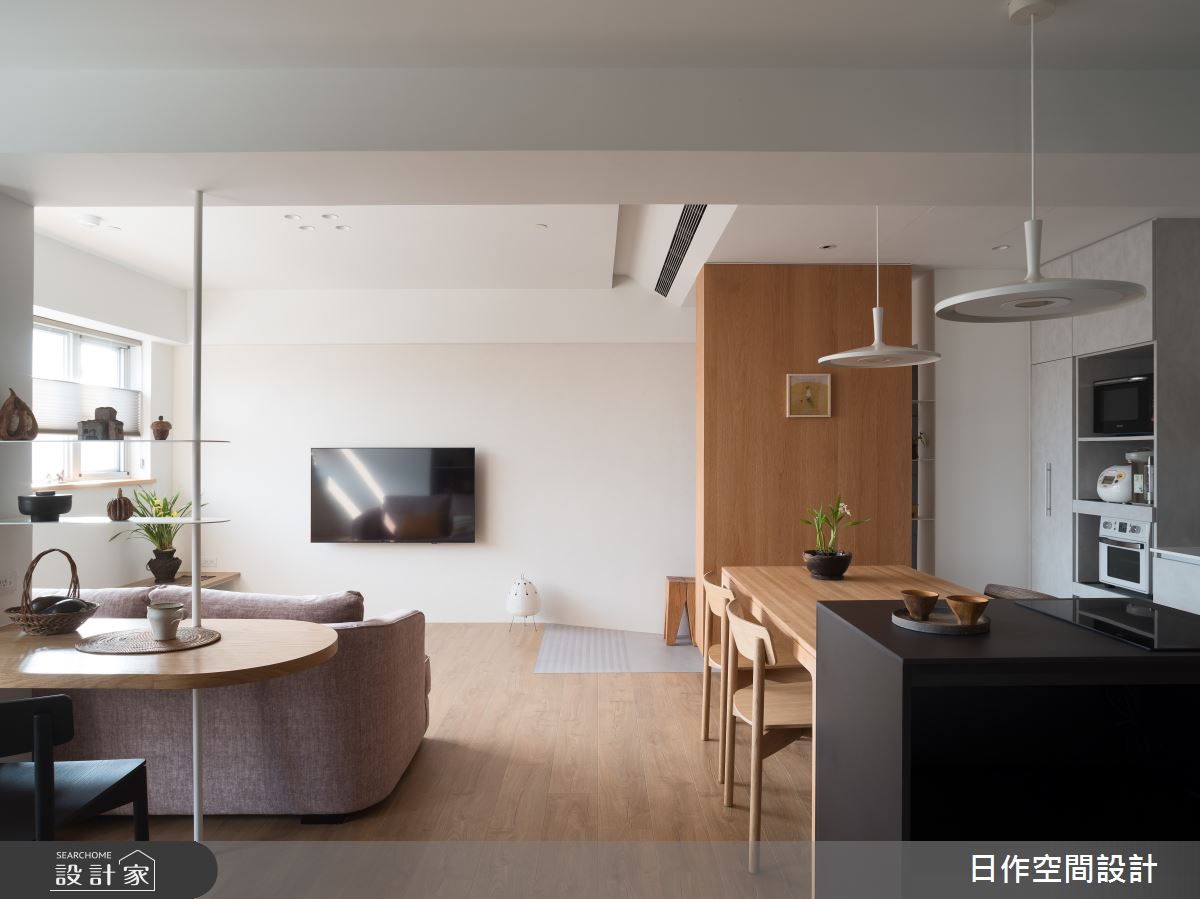 老屋(16~30年)＿日式無印風客廳餐廳中島案例圖片＿日作空間設計有限公司＿日作_50之1