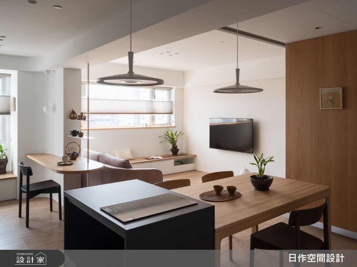 老屋(16~30年)＿日式無印風客廳餐廳書房中島案例圖片＿日作空間設計有限公司＿日作_50之8