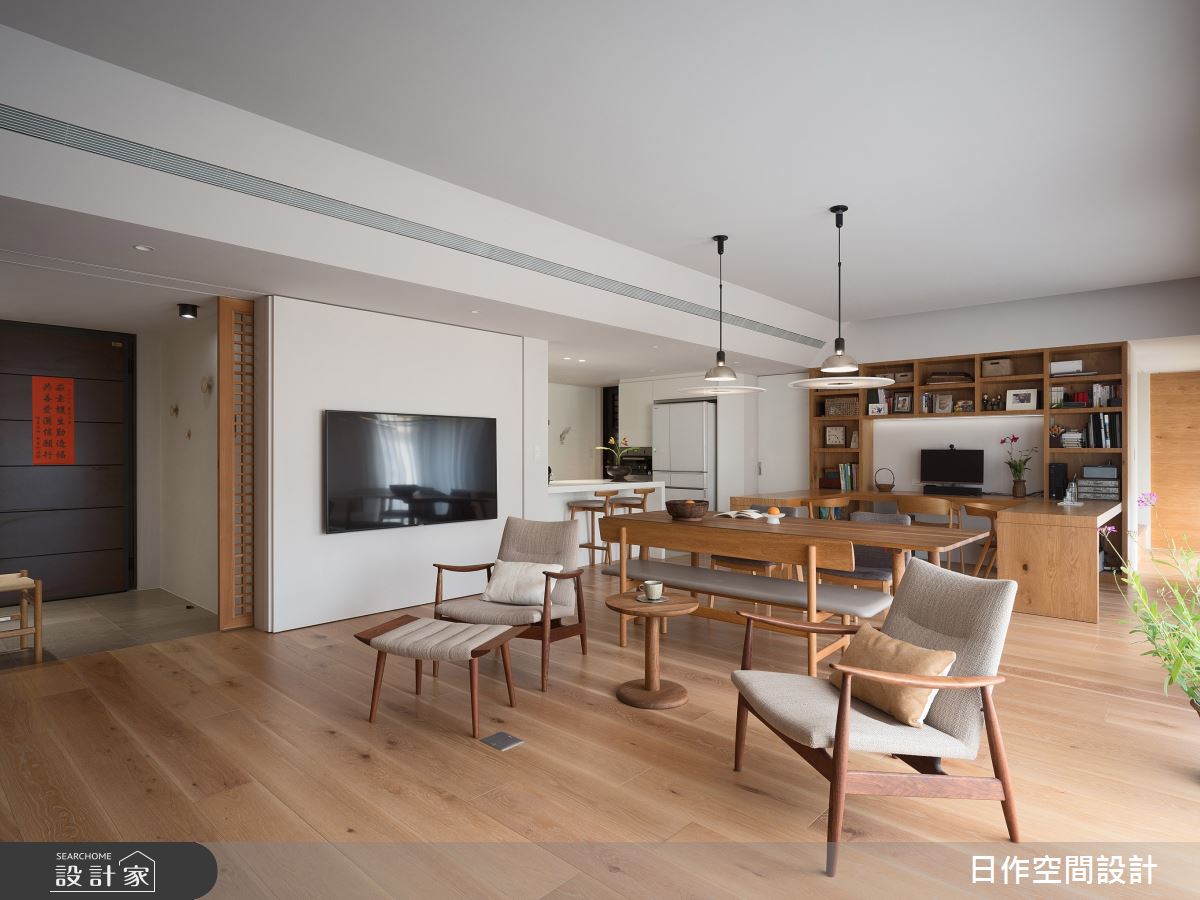 40坪新成屋(5年以下)＿日式無印風客廳餐廳廚房書房中島案例圖片＿日作空間設計有限公司＿日作_56之13