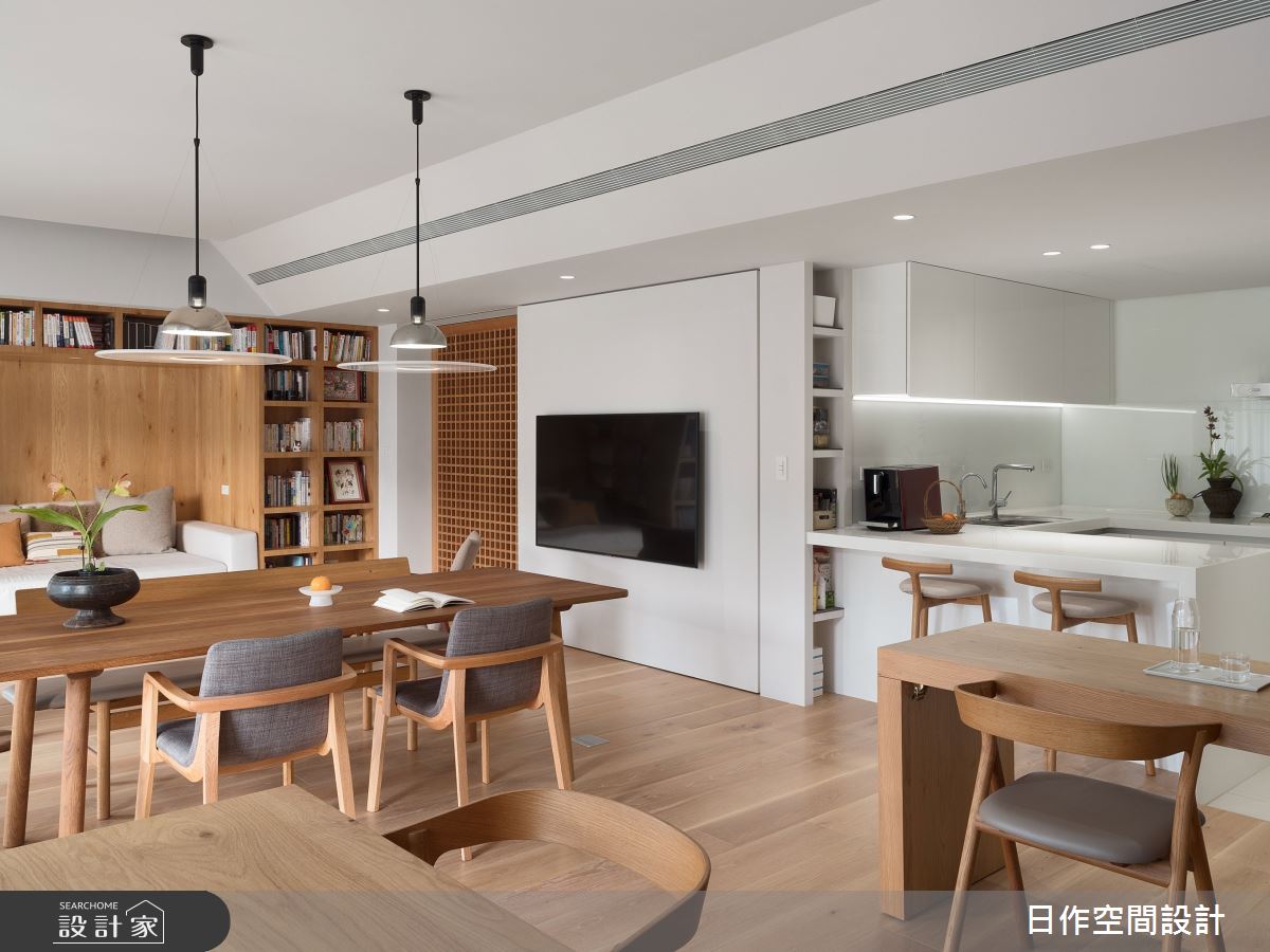40坪新成屋(5年以下)＿日式無印風客廳餐廳廚房書房中島案例圖片＿日作空間設計有限公司＿日作_56之15
