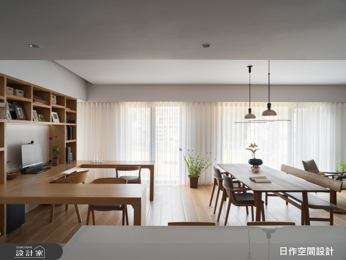 40坪新成屋(5年以下)＿日式無印風餐廳書房中島案例圖片＿日作空間設計有限公司＿日作_56之23