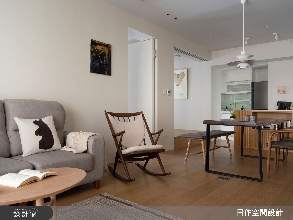 30坪新成屋(5年以下)＿日式北歐風客廳餐廳廚房中島案例圖片＿日作空間設計有限公司＿日作_64之20
