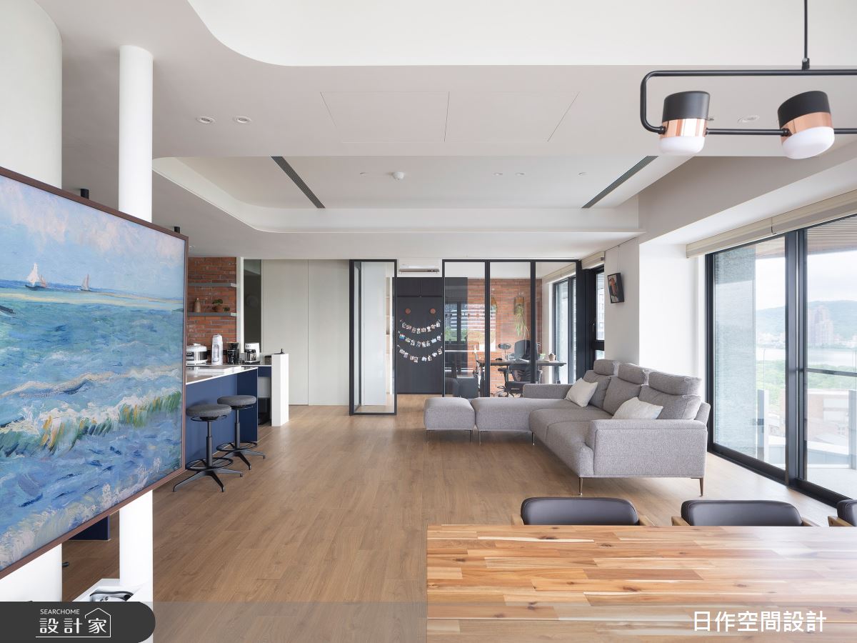 40坪毛胚屋＿美式風客廳餐廳書房中島案例圖片＿日作空間設計有限公司＿日作_65之17